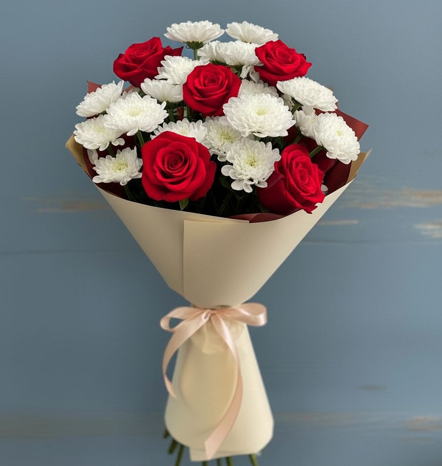 Букет цветов из: Розы и Хризантемы в Ижморском