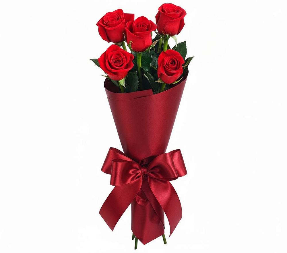 Букет 5 Красных роз Эдлесс Лав в Ижморском