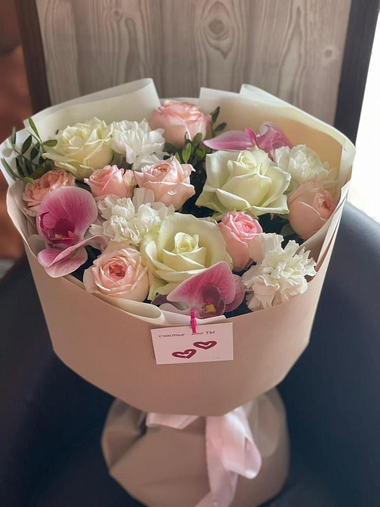 Букет цветов из: Орхидеи, Розы и Гвоздики в Ижморском