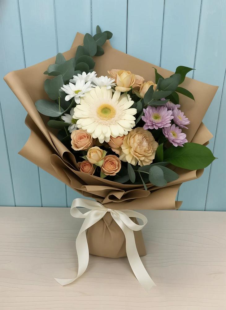 Букет цветов из: Герберы и Хризантемы в Ижморском