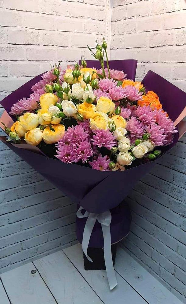 Букет цветов из: Хризантемы и Розы в Ижморском