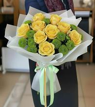 Букет цветов из:  Хризантемы и Розы в Ижморском