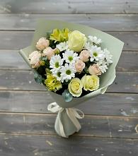 Букет цветов из:  Альстромерии, Розы и Хризантемы в Ижморском