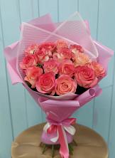 Букет 15 Розовых роз Равель в Ижморском