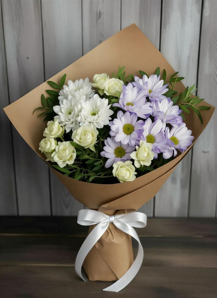 Букет цветов из: Хризантемы и Розы в Ижморском